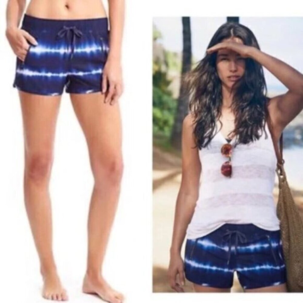 Athleta Tie Dye 'Sway' Mini Shorts in Blue & White Size XXS